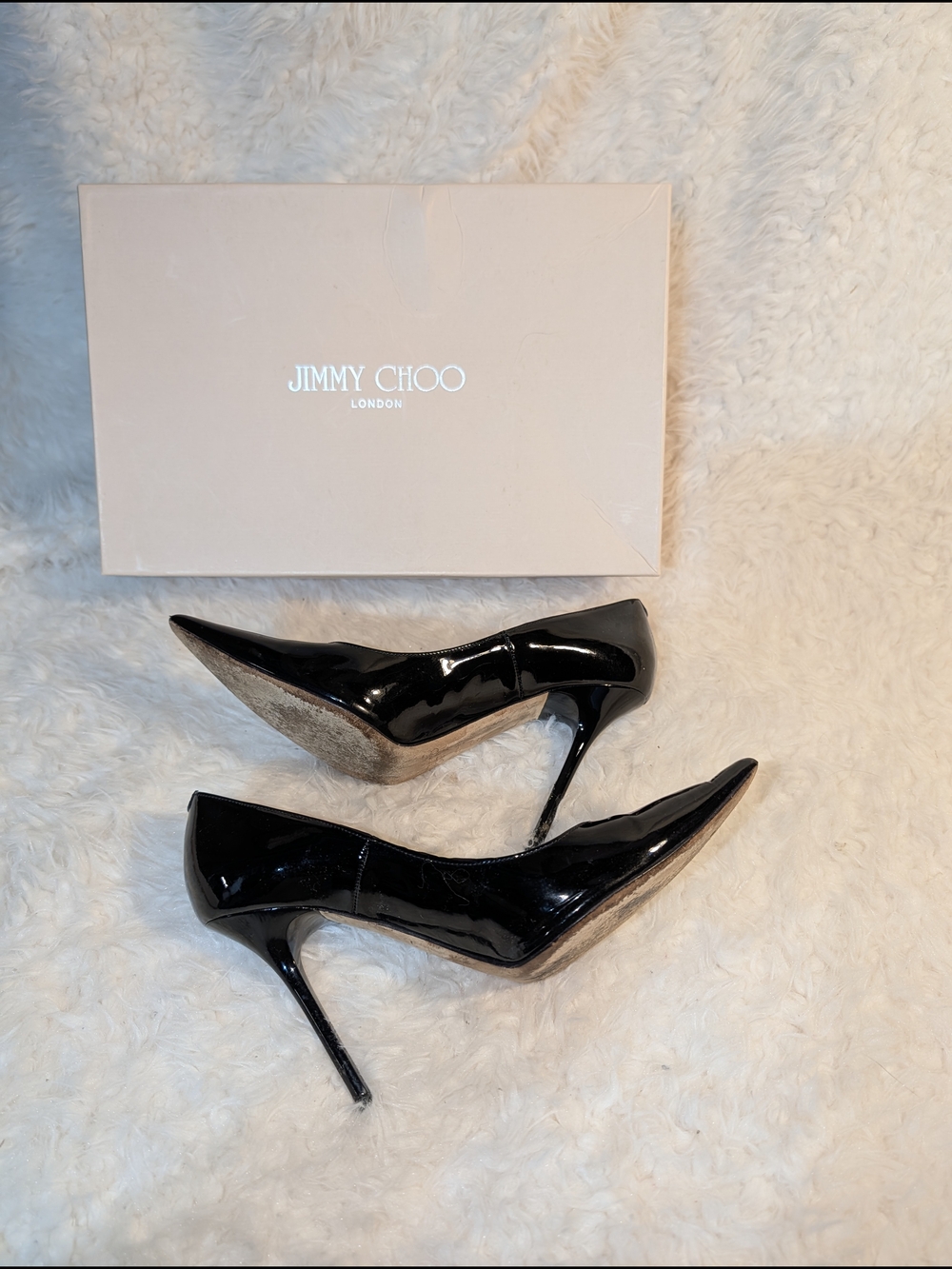 Jimmy Choo Black Patent Leather Pointed Toe Pumps - Picture 5 of 7